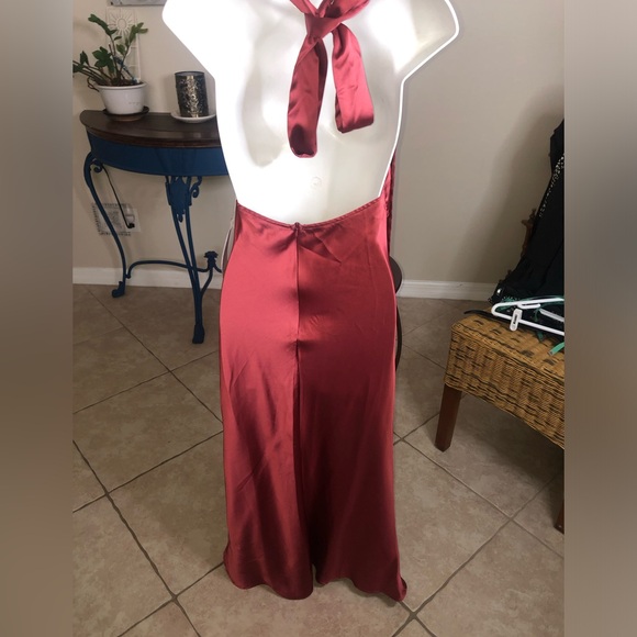 Cantonwalker Satin High Slit Wedding Formal Maxi Cocktail Evening Party Dress XS - Picture 5 of 8